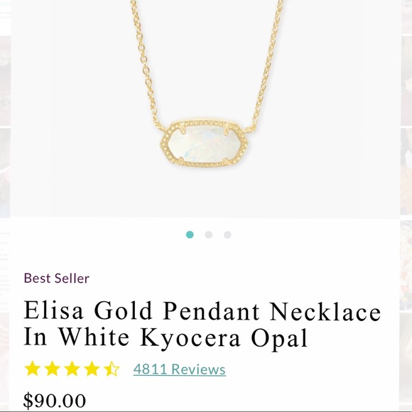 Discontinued-Blue Kyocera Opal Kendra Scott Necklace - Picture 4 of 4